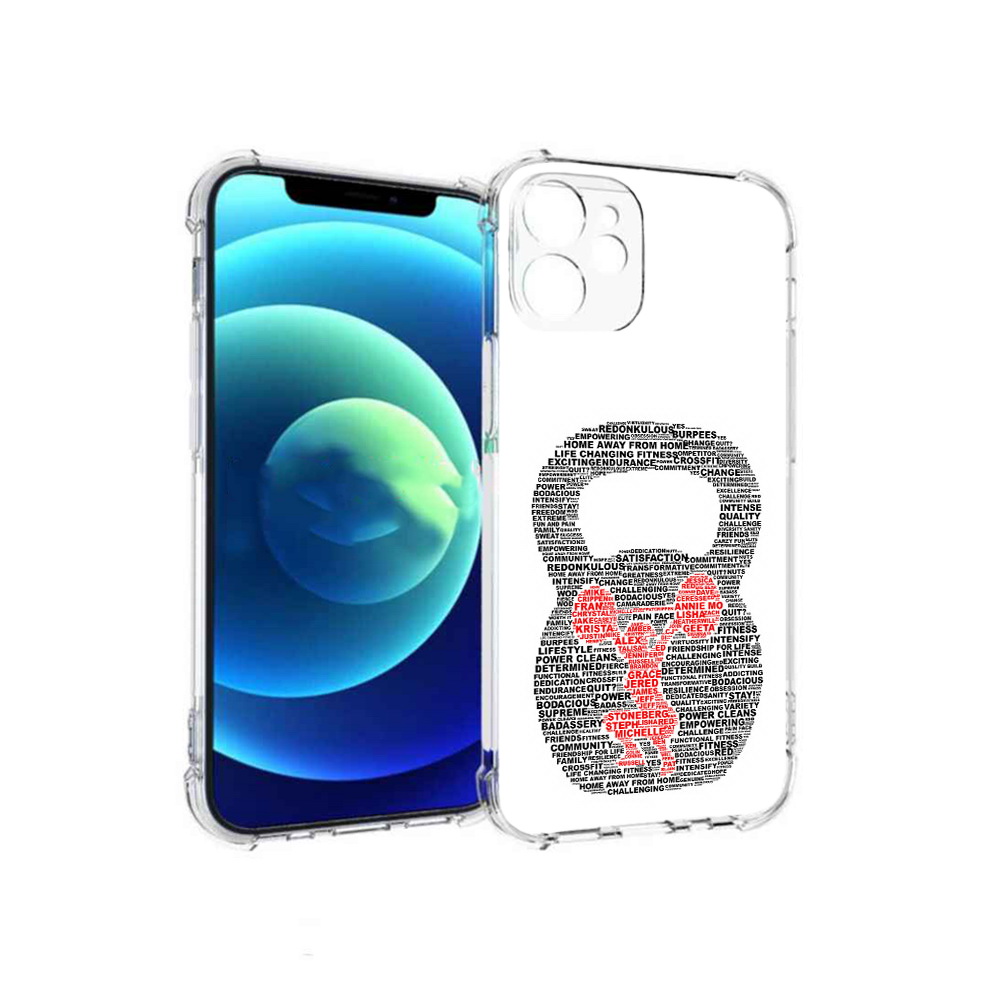 

Чехол MyPads Tocco для Apple iPhone 12 mini бодибилдинг гиря из слов (PT157566.610.232), Прозрачный, Tocco