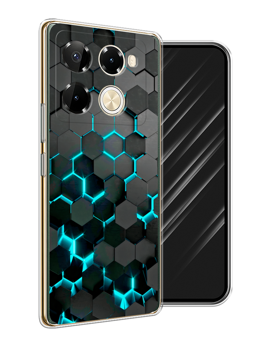 

Чехол Awog на Infinix Note 40 Pro 5G/Note 40 Pro Plus "Соты бирюзовые", Черный;бирюзовый;синий, 3105950-1