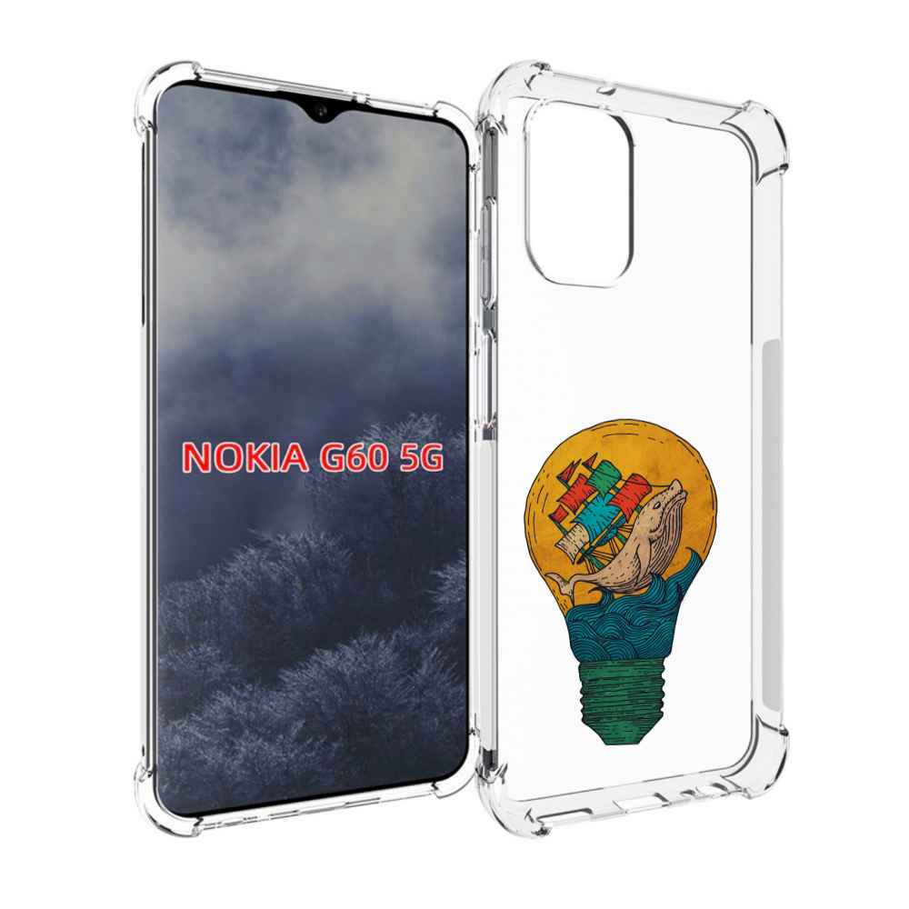 

Чехол MyPads кит в лампочке с парусами для Nokia G60 5G, Прозрачный, Tocco