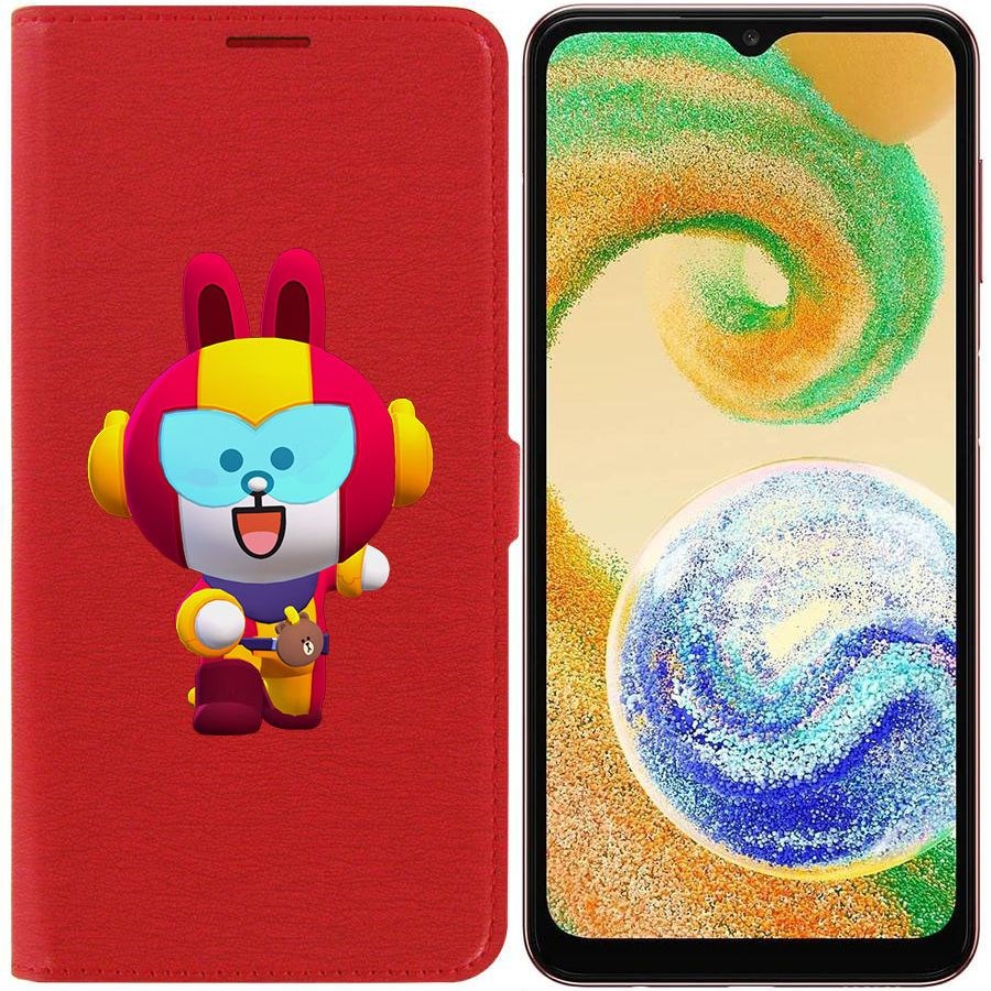 

Чехол-книжка Эко для Samsung Galaxy A04s (A047) Brawl Stars-Кони Макс (красный)