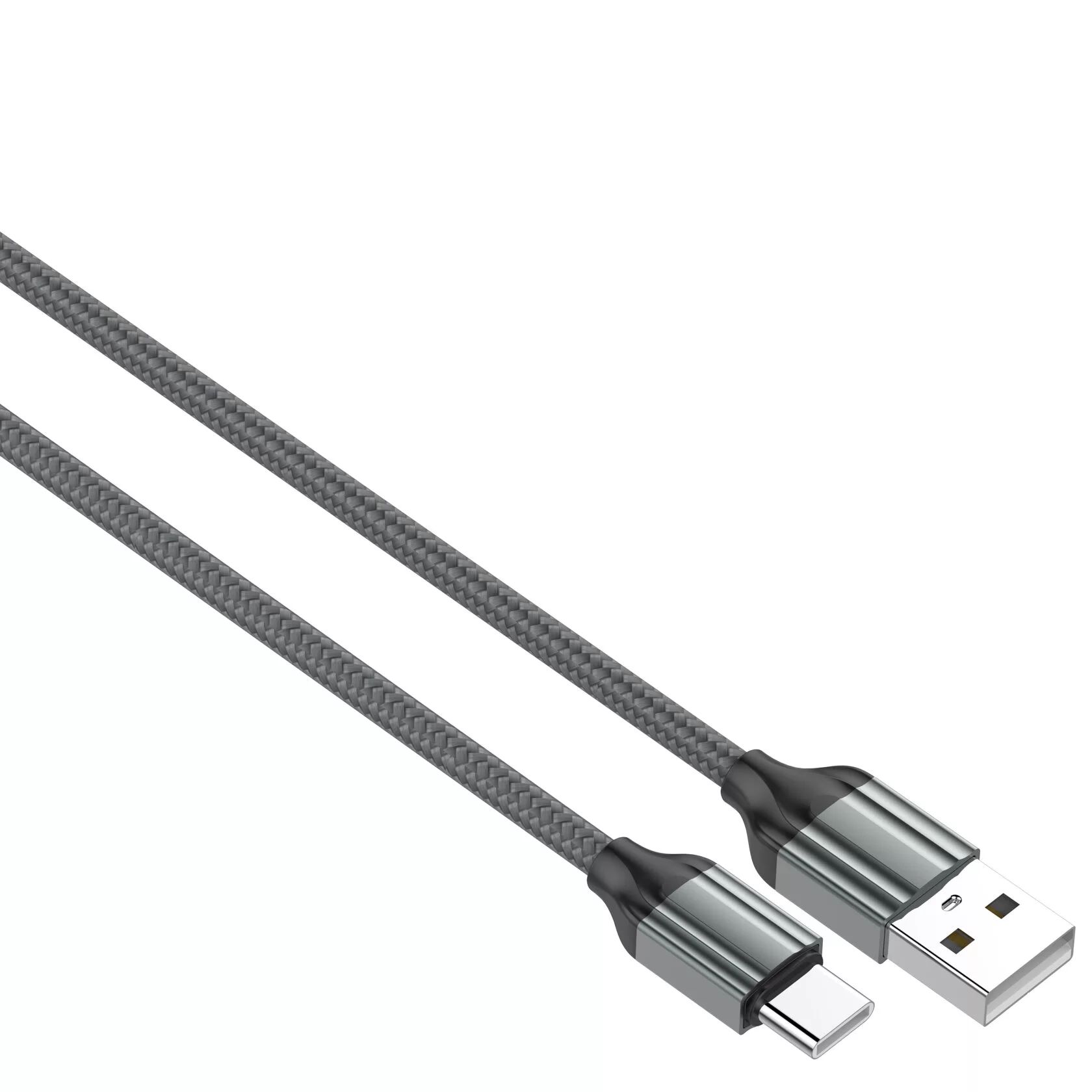 LDNIO LS431/ USB кабель Lightning/ 1m/ 2.4A/ медь: 86 жил/ Нейлоновая оплетка/ Gray