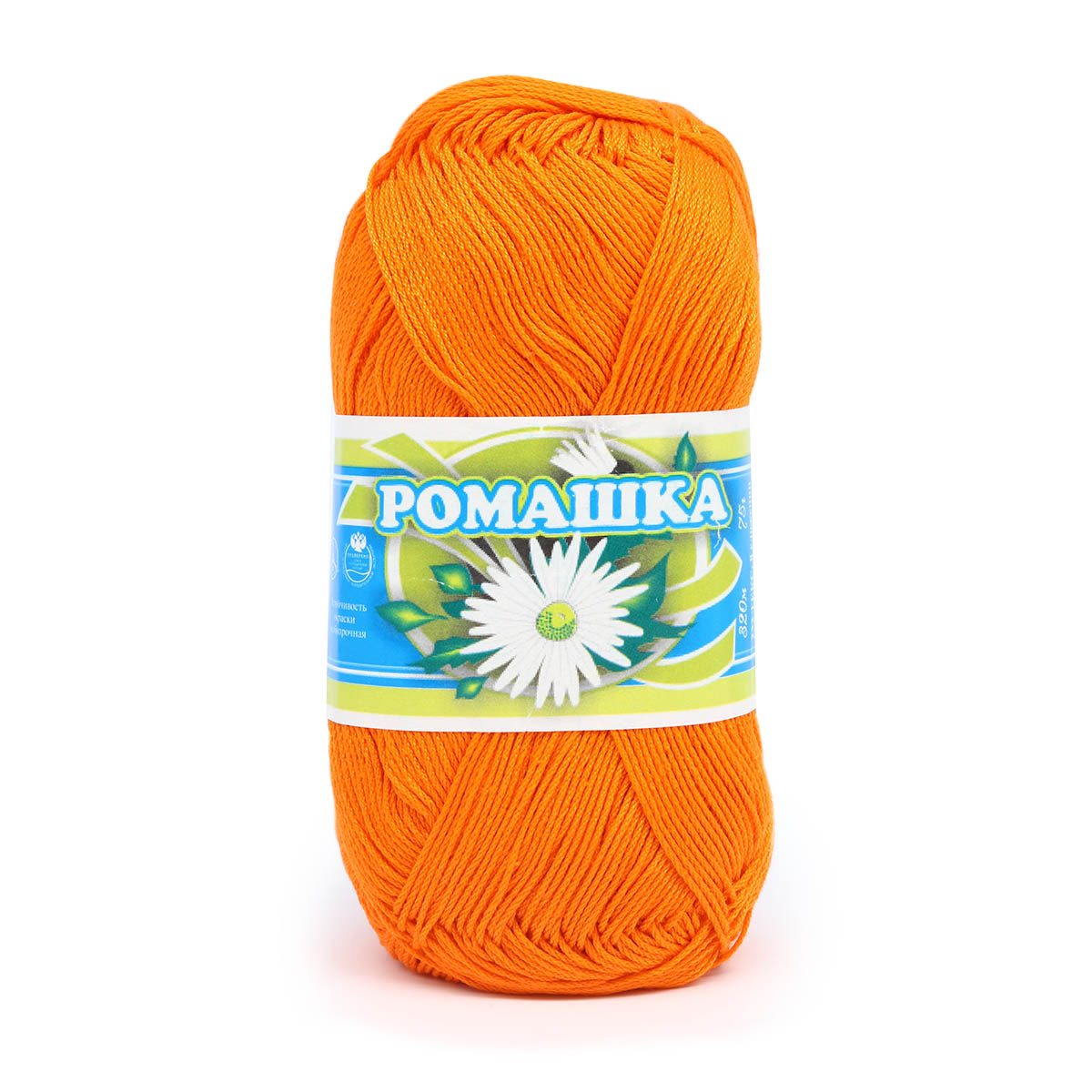 

Нитки ПНК им. Кирова Ромашка 75 г, 320 м (100% хлопок) (0710 апельсиновый), 4 мотка, Ромашка