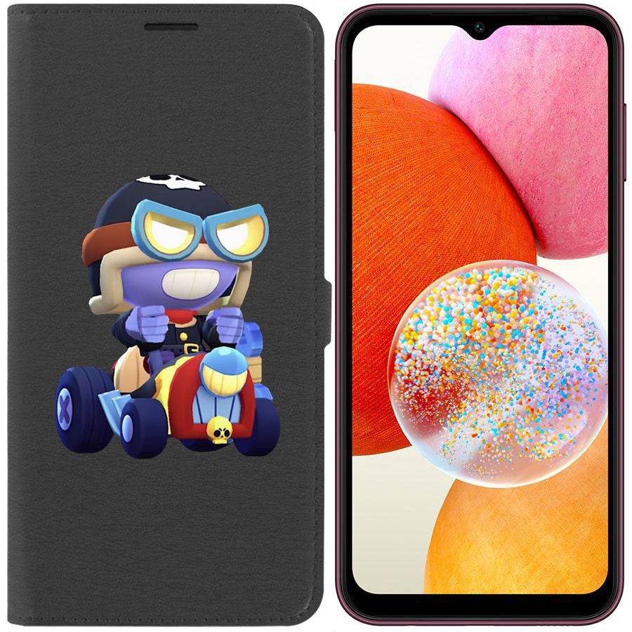 

Чехол-книжка Эко для Samsung Galaxy A14 4G (A145) Brawl Stars-Безумный Карл (черный)