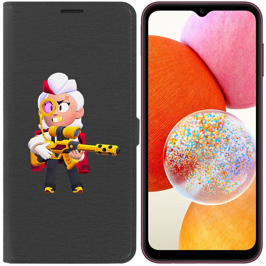 

Чехол-книжка Эко для Samsung Galaxy A14 4G (A145) Brawl Stars-Белль Голдхэнд (черный)