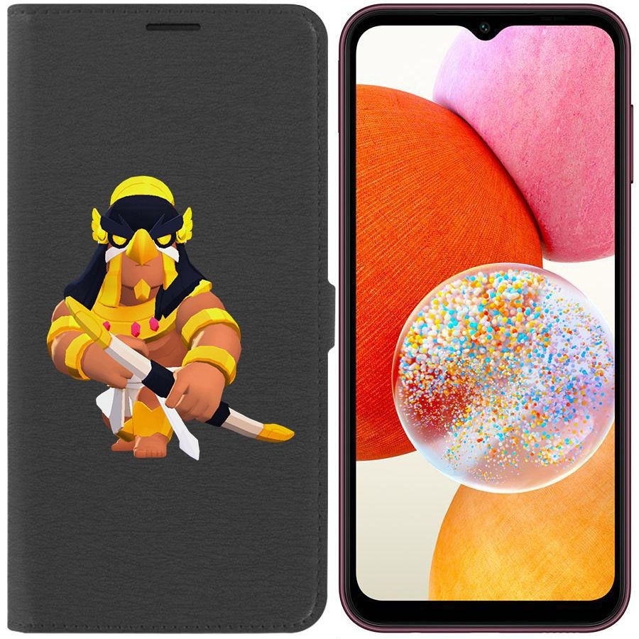

Чехол-книжка Эко для Samsung Galaxy A14 4G (A145) Brawl Stars-Бо Хорус (черный)