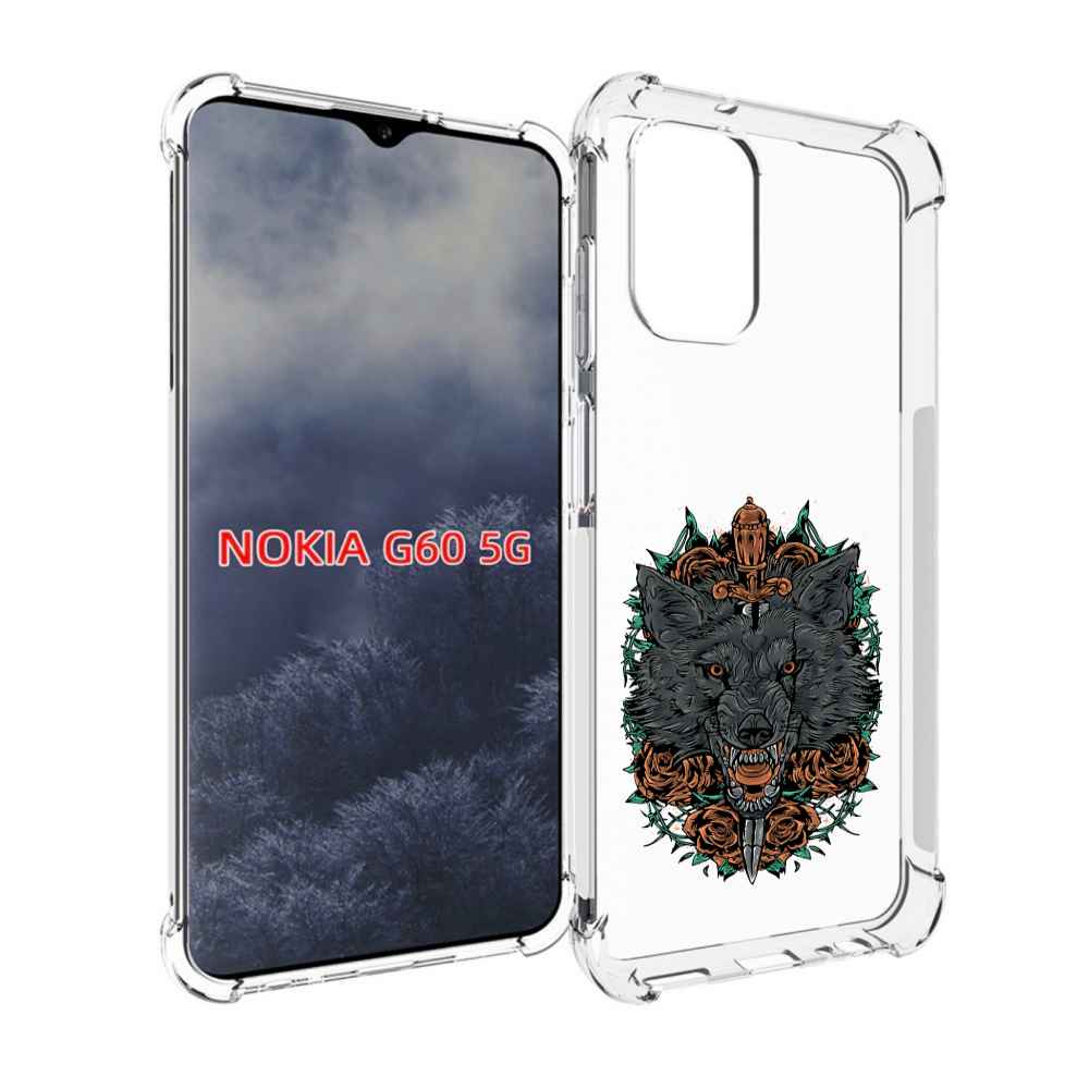 

Чехол MyPads красивый злой волк для Nokia G60 5G, Прозрачный, Tocco