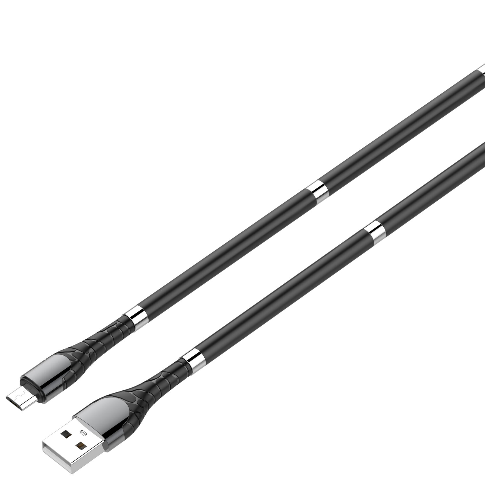 фото Ldnio ls511/ usb кабель micro/ 1m/ 2.4a/ медь: 86 жил/ магнитная оплетка/ black