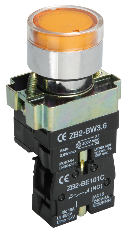 

Кнопка управления LAY5-BW3561 с подсветкой желтая | код BBT50-BW-K05 | IEK ( 1шт. )