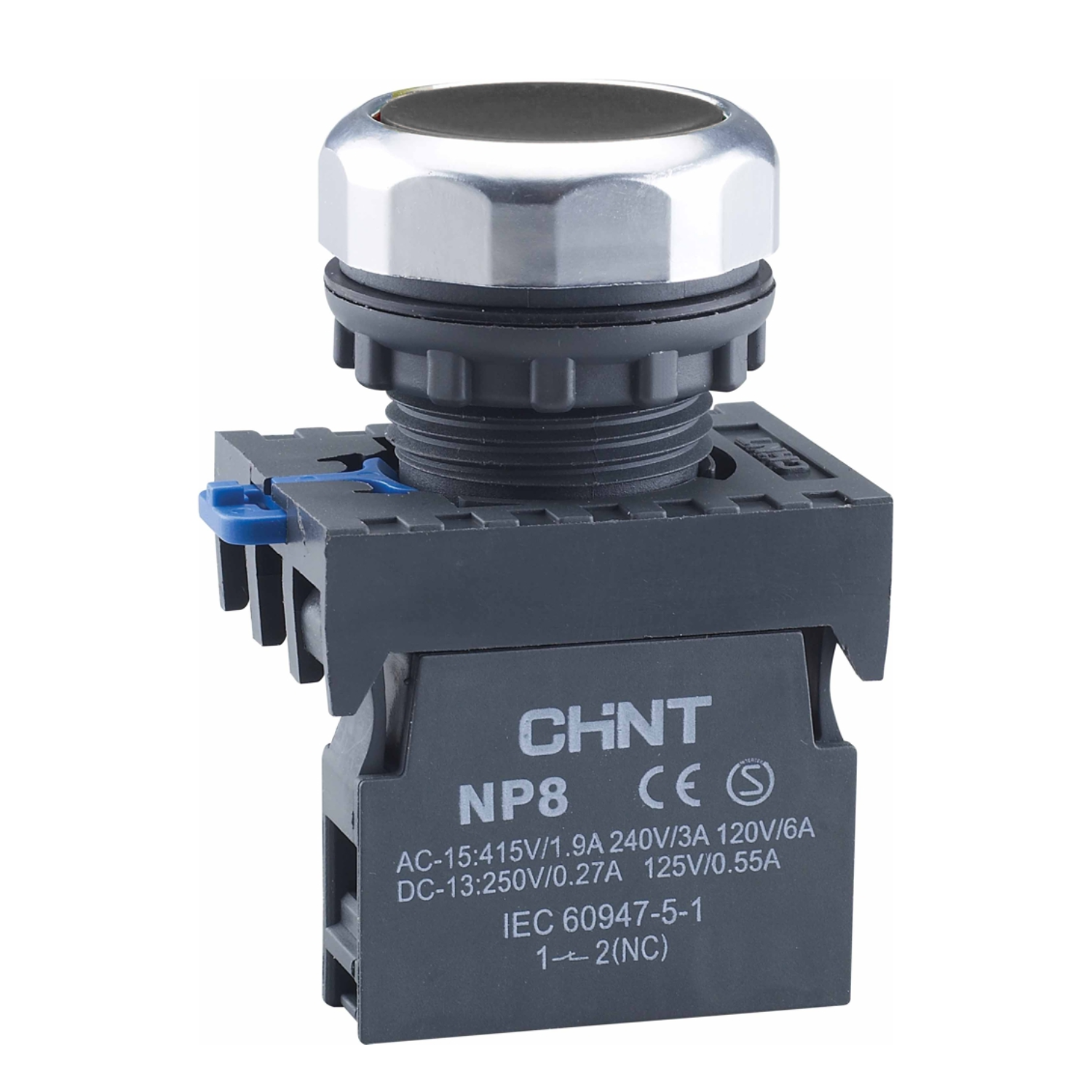

Кнопка управления NP8-10BN/2 без подсветки черн. 1НО IP65 (R) CHINT 578647, Черный