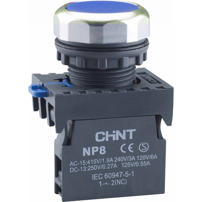 

Кнопка управления NP8-10BN/6 без подсветки синяя 1НО IP65 (R), Синий