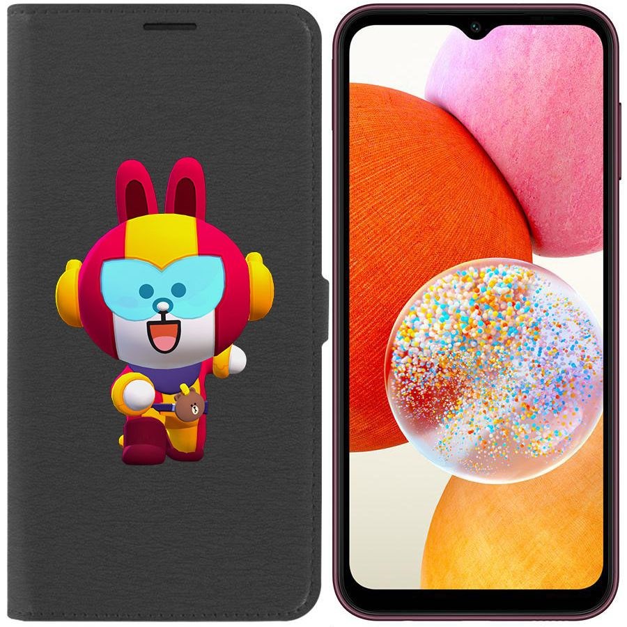 

Чехол-книжка Эко для Samsung Galaxy A14 4G (A145) Brawl Stars-Кони Макс (черный)