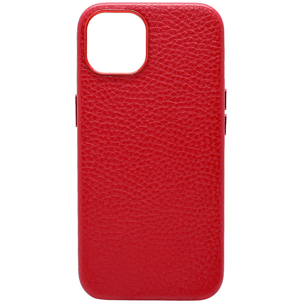 фото Кожаный чехол личи с magsafe igrape для iphone 13, красный