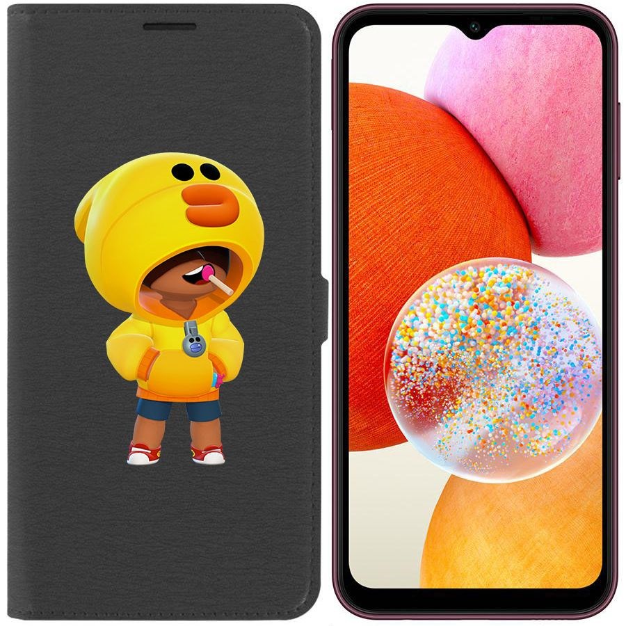 

Чехол-книжка Эко для Samsung Galaxy A14 4G (A145) Brawl Stars-Леон Салли (черный)