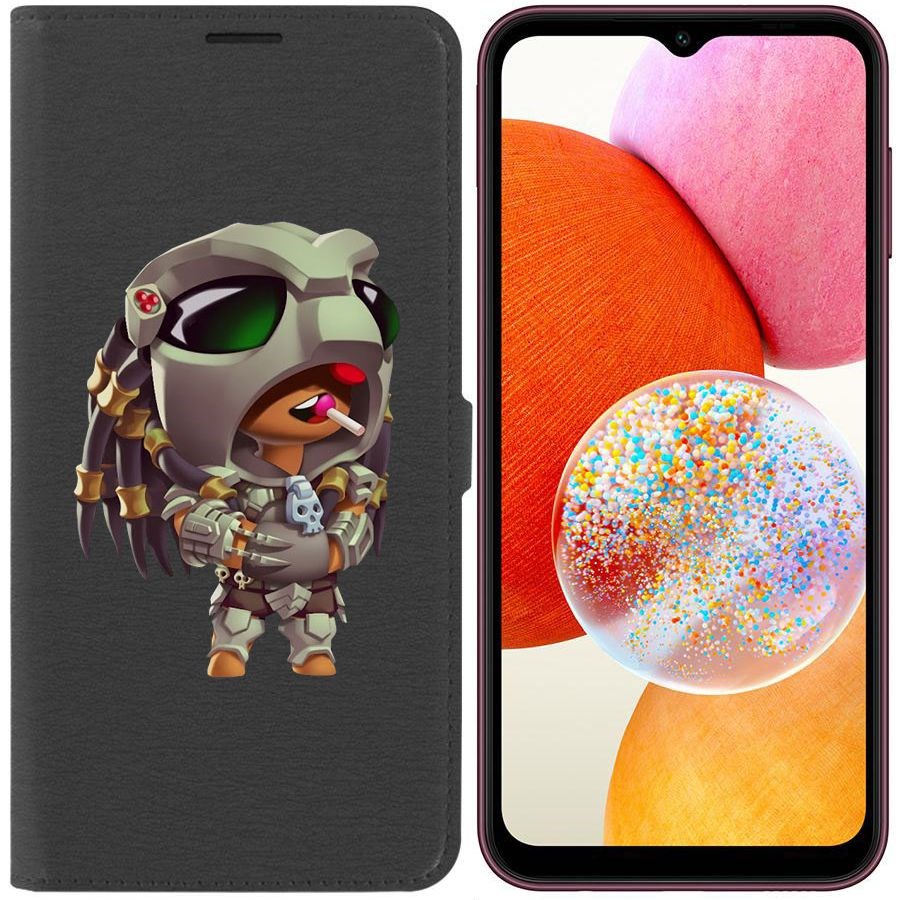 

Чехол-книжка Эко для Samsung Galaxy A14 4G (A145) Brawl Stars-Леон Хищник (черный)