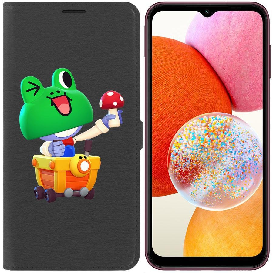

Чехол-книжка Эко для Samsung Galaxy A14 4G (A145) Brawl Stars-Леонард Карл (черный)