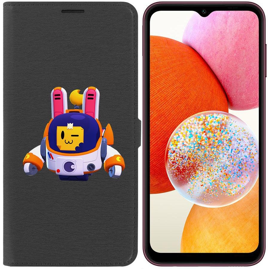 

Чехол-книжка Эко для Samsung Galaxy A14 4G (A145) Brawl Stars-Лунный Спраут (черный)