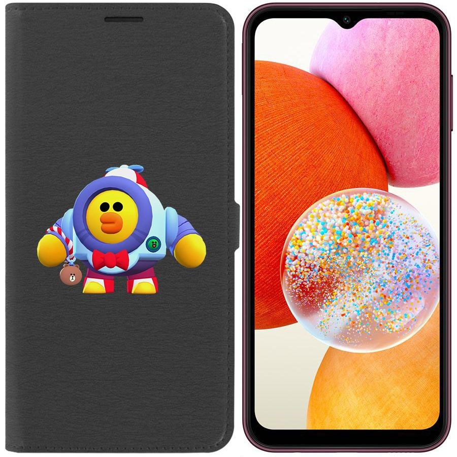 

Чехол-книжка Эко для Samsung Galaxy A14 4G (A145) Brawl Stars-Нани Салли (черный)