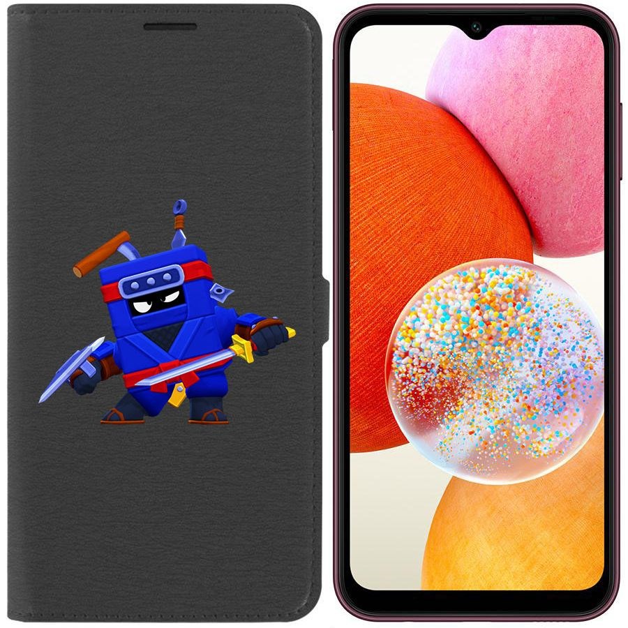 

Чехол-книжка Эко для Samsung Galaxy A14 4G (A145) Brawl Stars-Ниндзя Эш (черный)