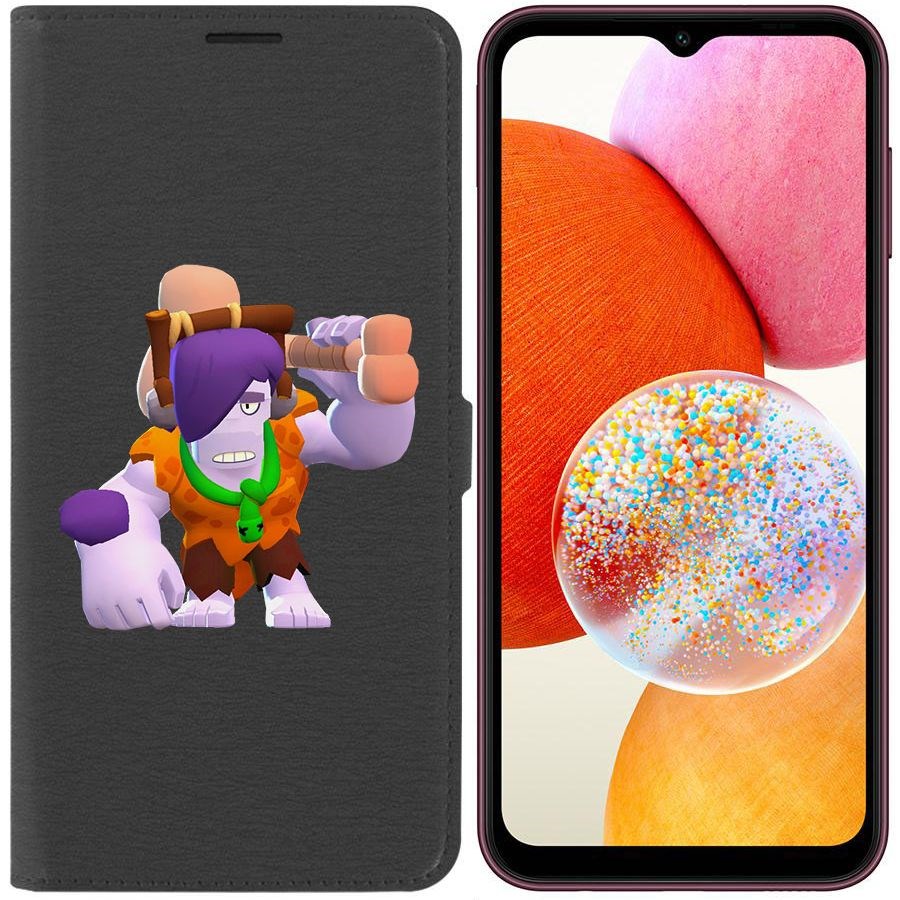 

Чехол-книжка Эко для Samsung Galaxy A14 4G (A145) Brawl Stars-Пещерный Фрэнк (черный)