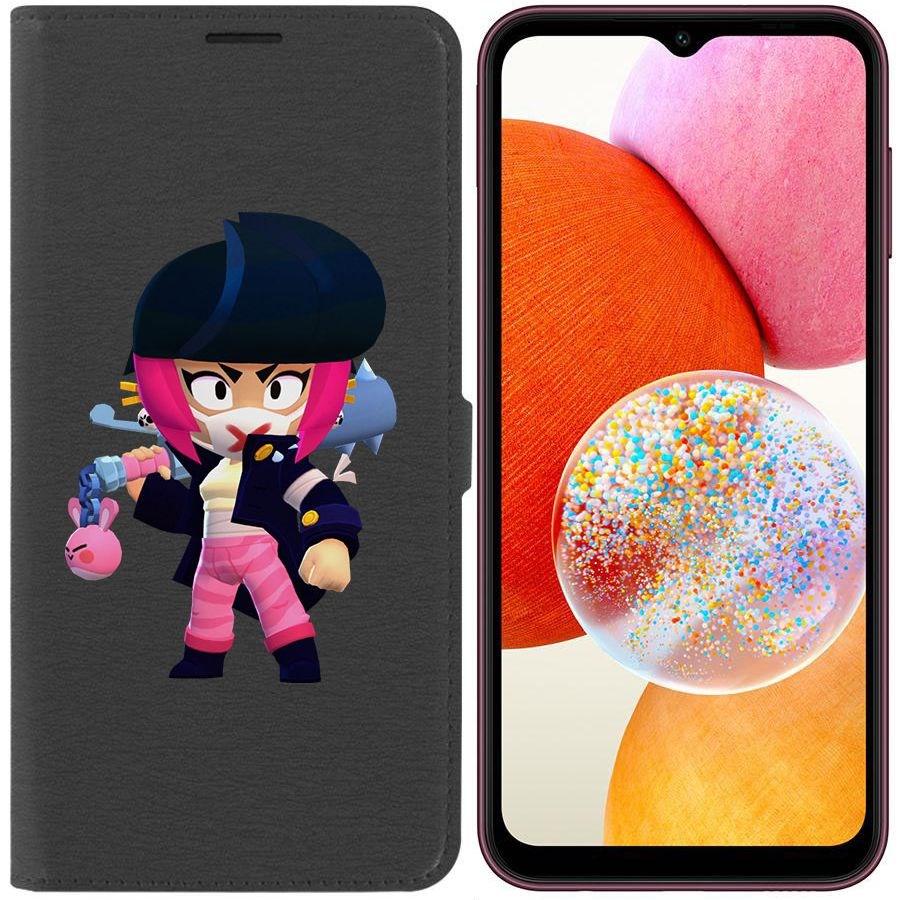 

Чехол-книжка Эко для Samsung Galaxy A14 4G (A145) Brawl Stars-Ужасная Биби (черный)