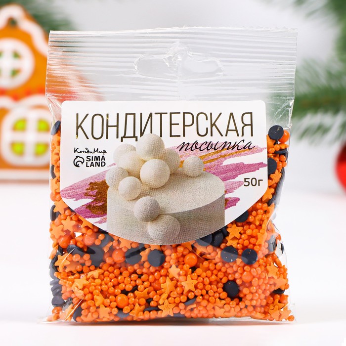 

Посыпка кондитерская КондиМир с мягким центром черные, оранжевые, 50 г