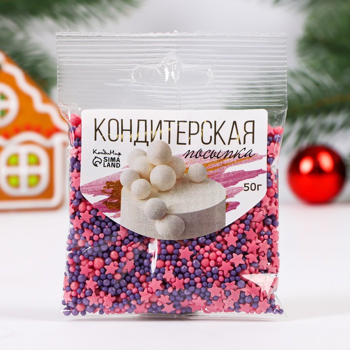 

Кондитерская посыпка КондиМир с мягким центром, розовые, синие, 50 г
