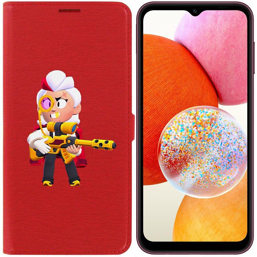 

Чехол-книжка Эко для Samsung Galaxy A14 4G (A145) Brawl Stars-Белль Голдхэнд (красный)