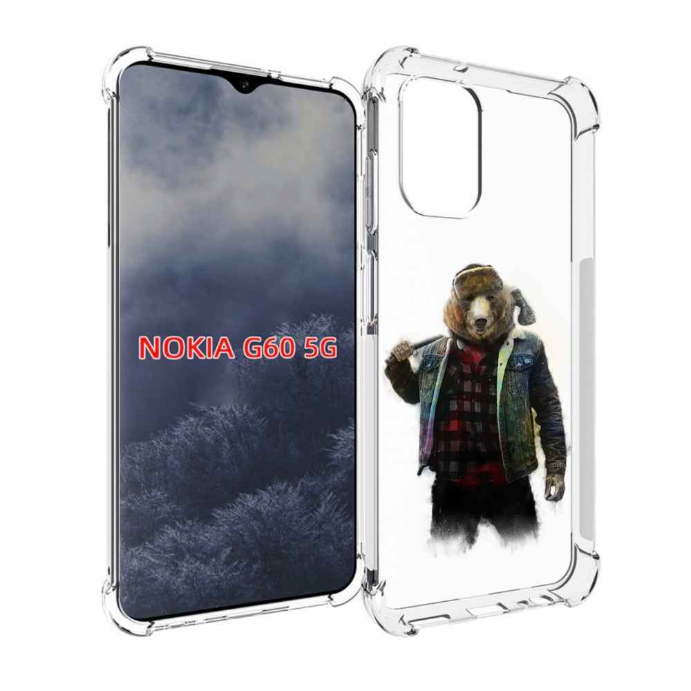 

Чехол MyPads медведь с топором для Nokia G60 5G, Прозрачный, Tocco