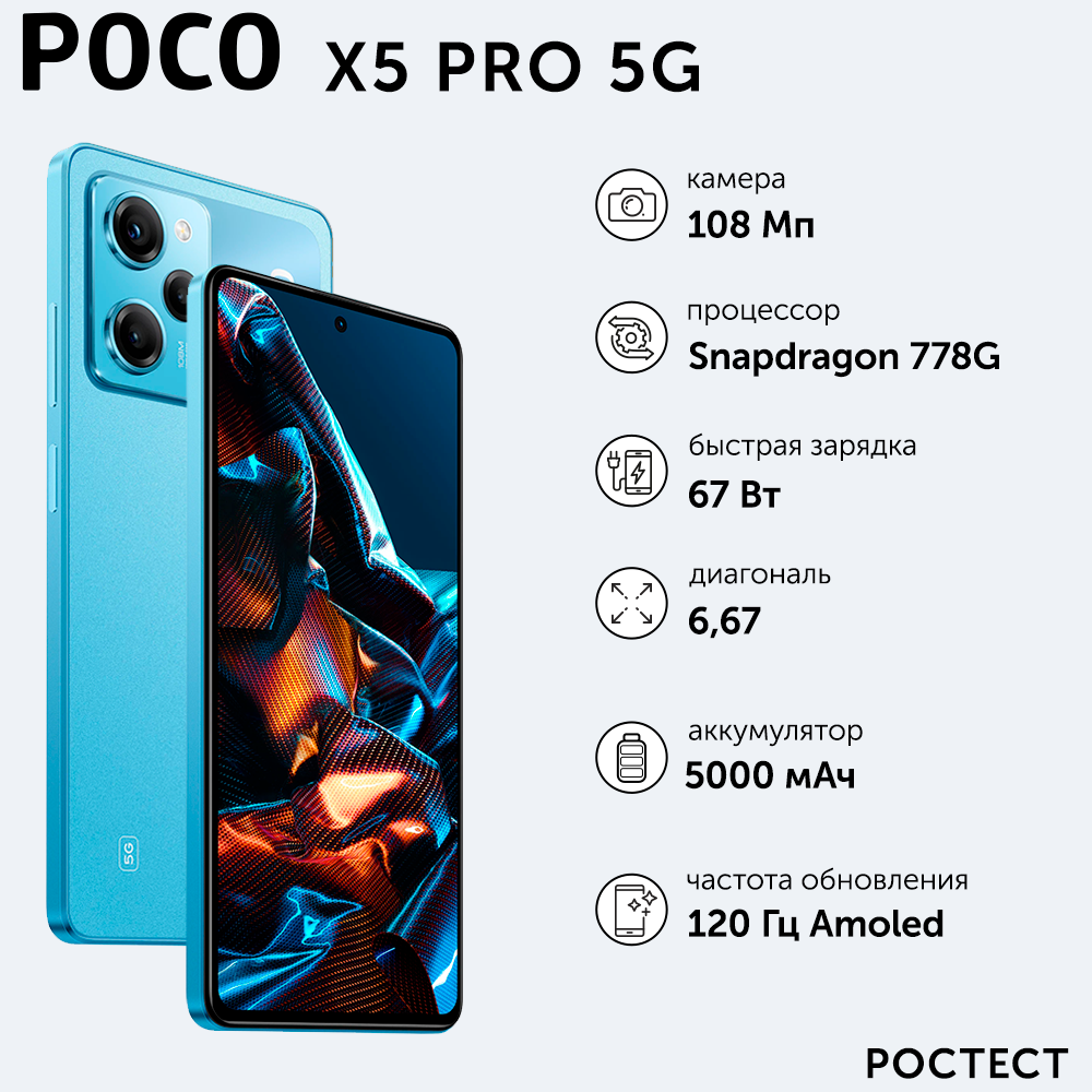 Смартфон POCO X5 Pro 5G 8/256GB Blue