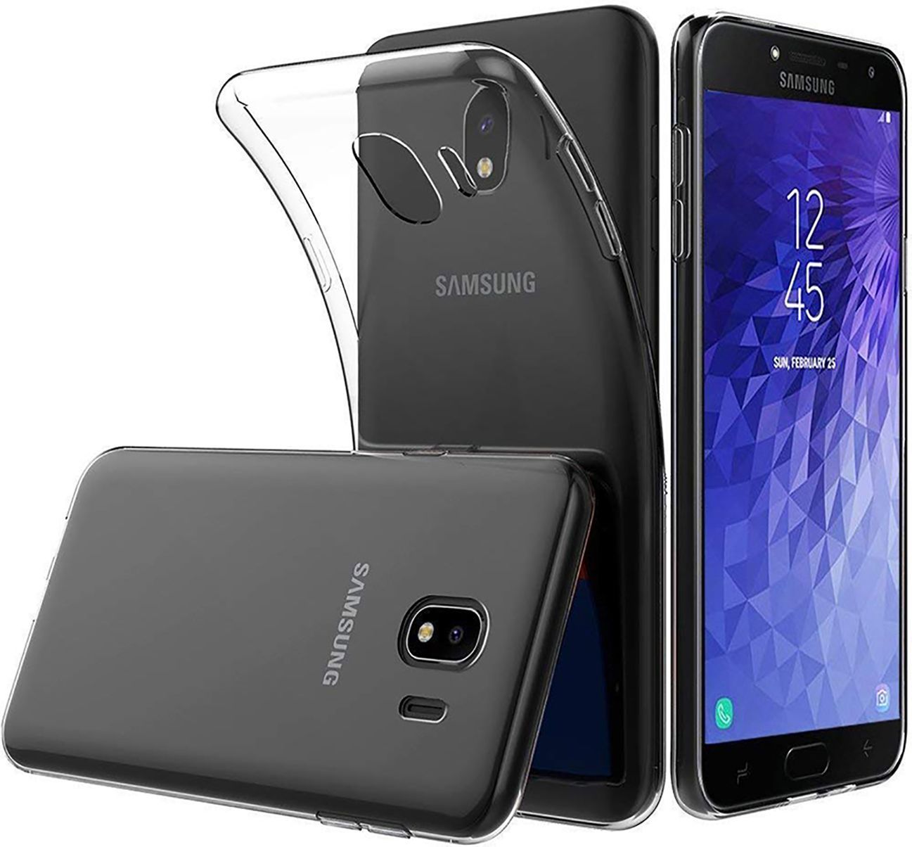 

Силиконовый чехол на Samsung Galaxy J4 (2018) прозрачный, 718358931