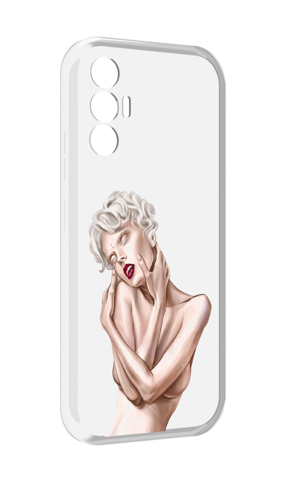 

Чехол MyPads Мигера женский для Tecno Pova 3, Прозрачный, Tocco