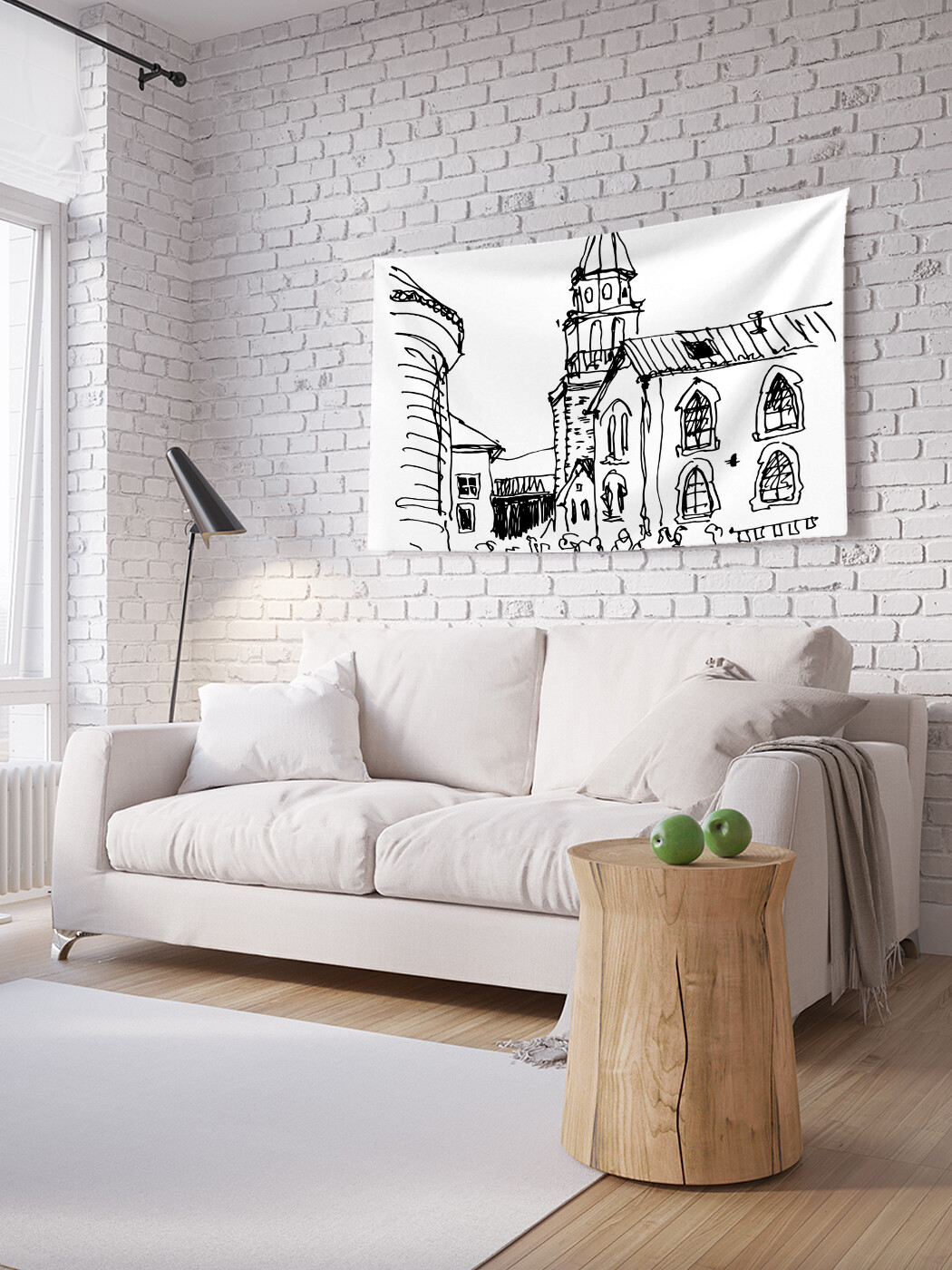 

Горизонтальное фотопанно JoyArty Старый город в графике, из ткани, 150х200 см