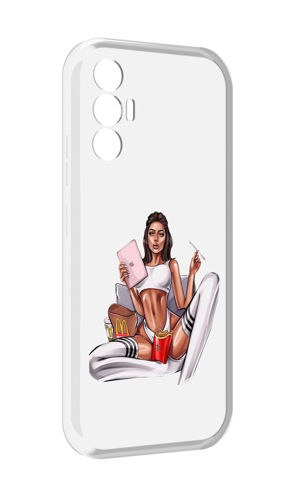 

Чехол MyPads Модная-иллюстрация-девушки женский для Tecno Pova 3, Прозрачный, Tocco