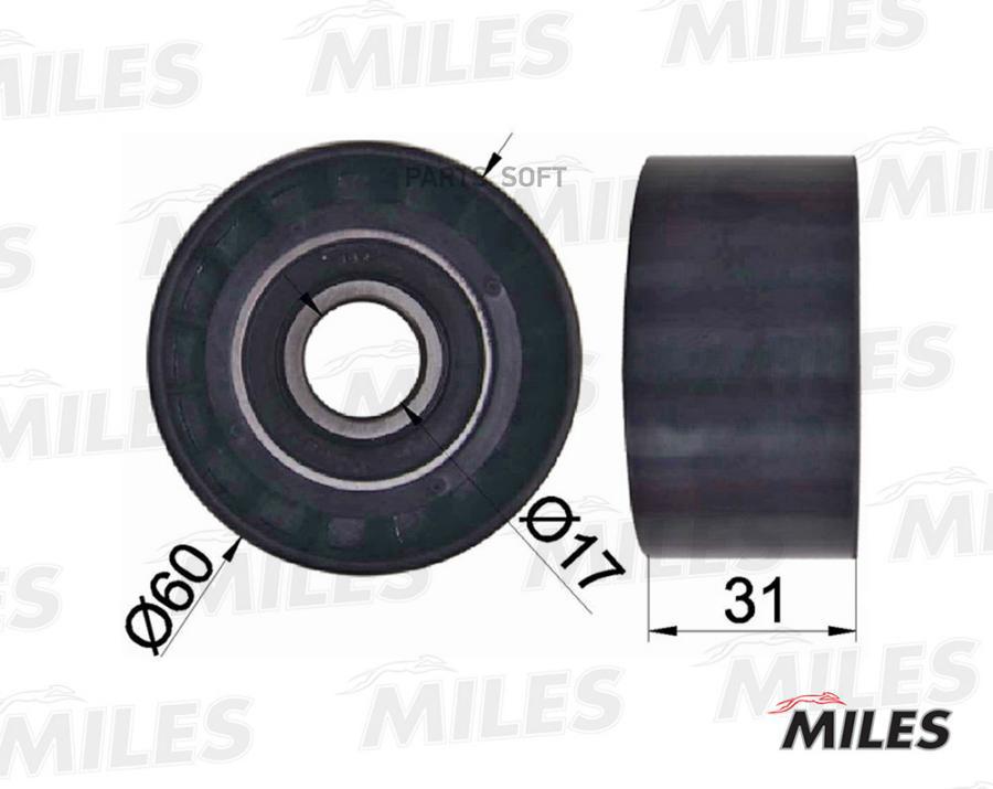 

MILES Ролик ремня приводного RENAULT LAGUNA/TRAFIC/OPEL MOVANO/VOLVO S40 1.8-2.5D