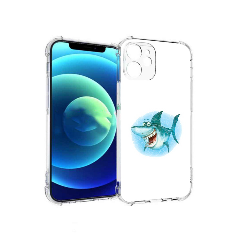 

Чехол MyPads Tocco для Apple iPhone 12 mini веселая акула (PT157566.610.261), Прозрачный, Tocco
