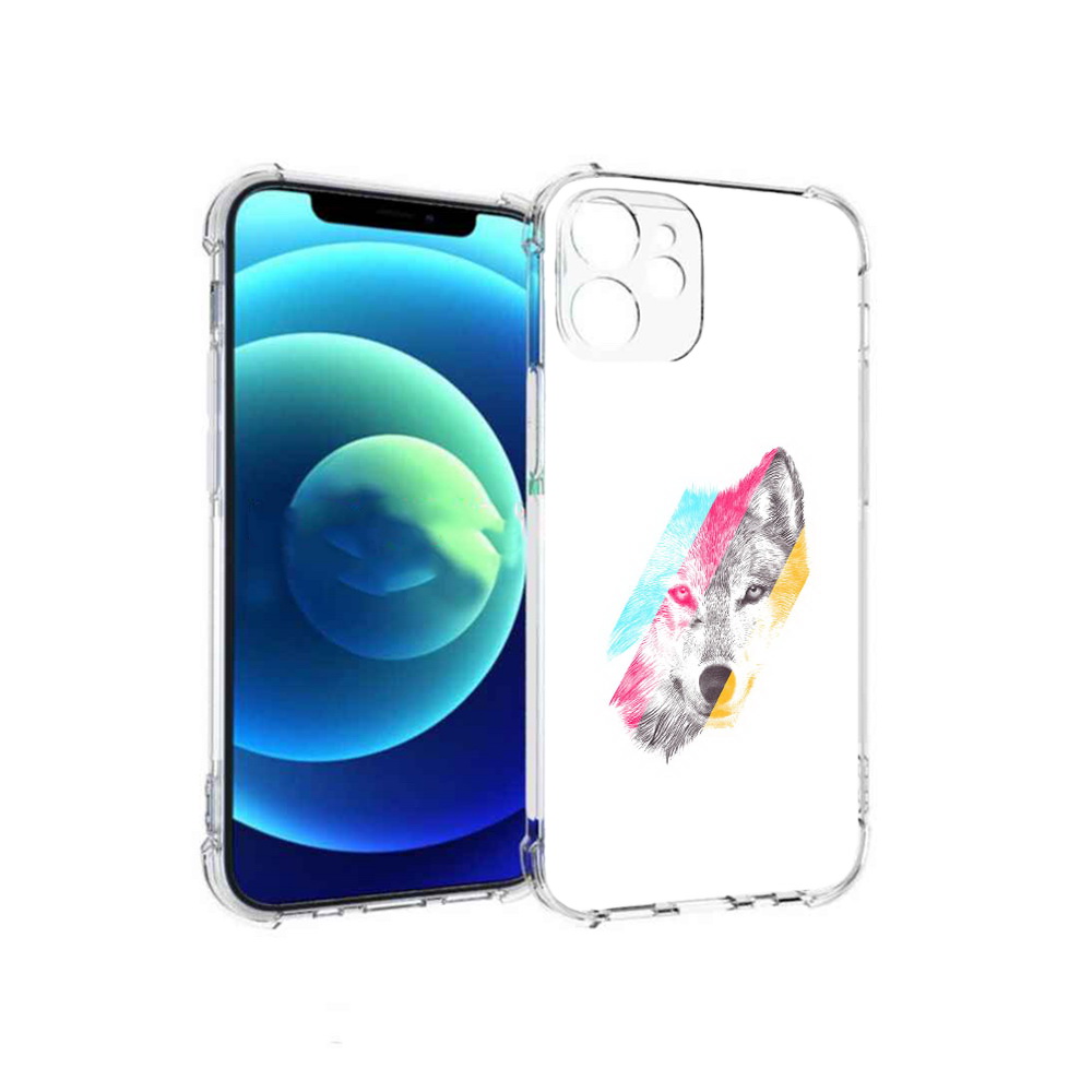 

Чехол MyPads Tocco для Apple iPhone 12 mini волк градиент (PT157566.610.268), Прозрачный, Tocco