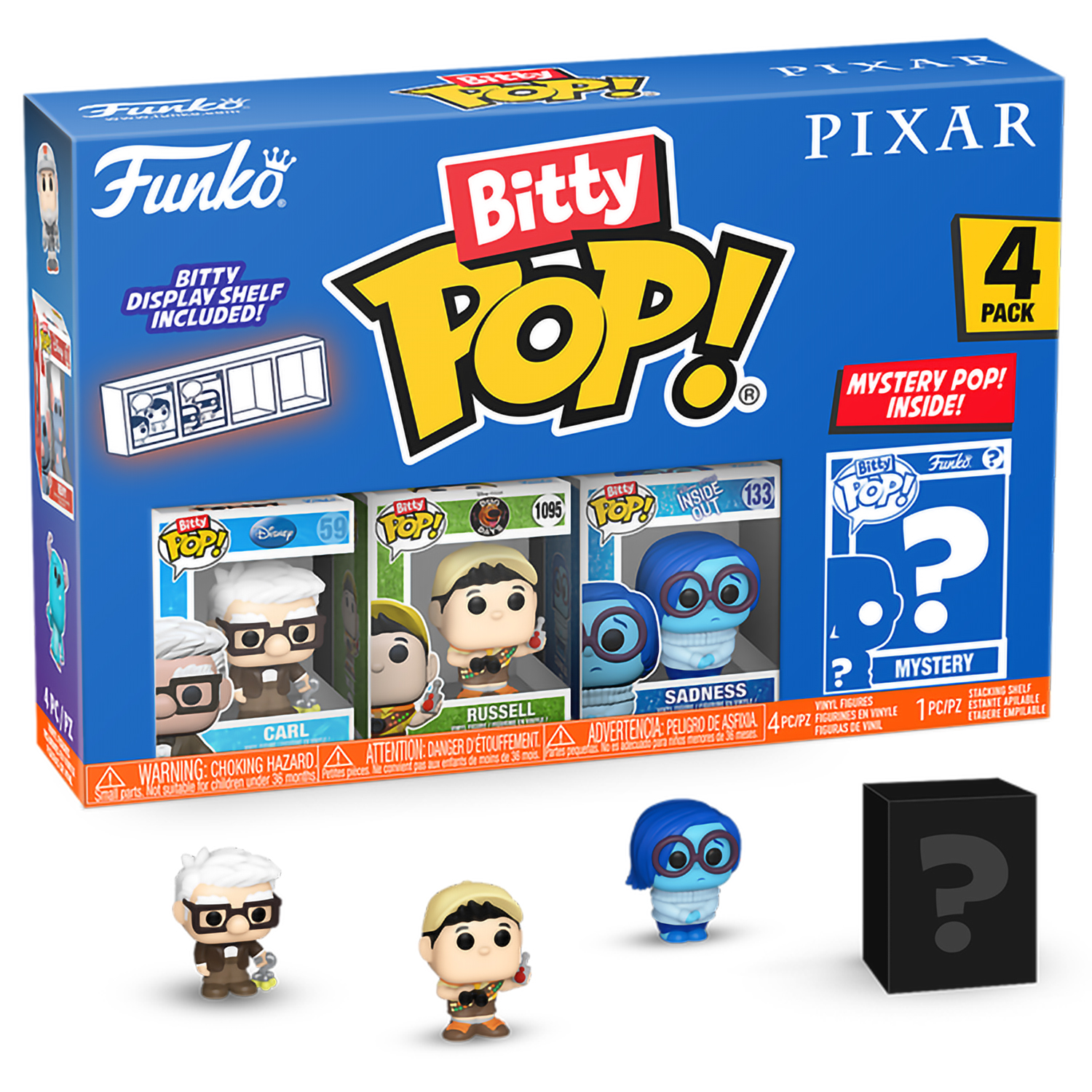 

Фигурка Funko Bitty POP! Pixar Carl+Russell+Sadness+Mystery (1 of 4) 4PK 75468, 75468