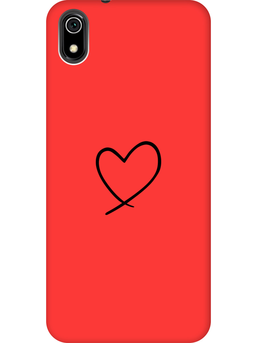 

Силиконовый чехол на Xiaomi Redmi 7A с принтом "Сердце" матовый красный, Красный;прозрачный;черный, 721424872
