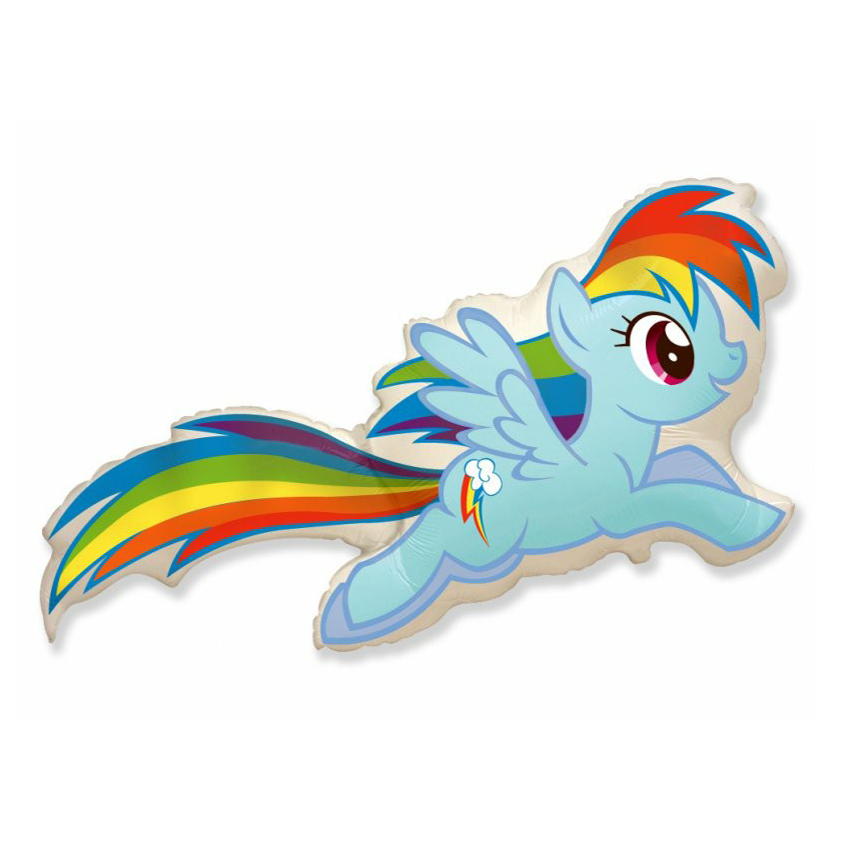 фото Воздушный шар flexmetal, my little pony, лошадка радуга, фольгированный, мини