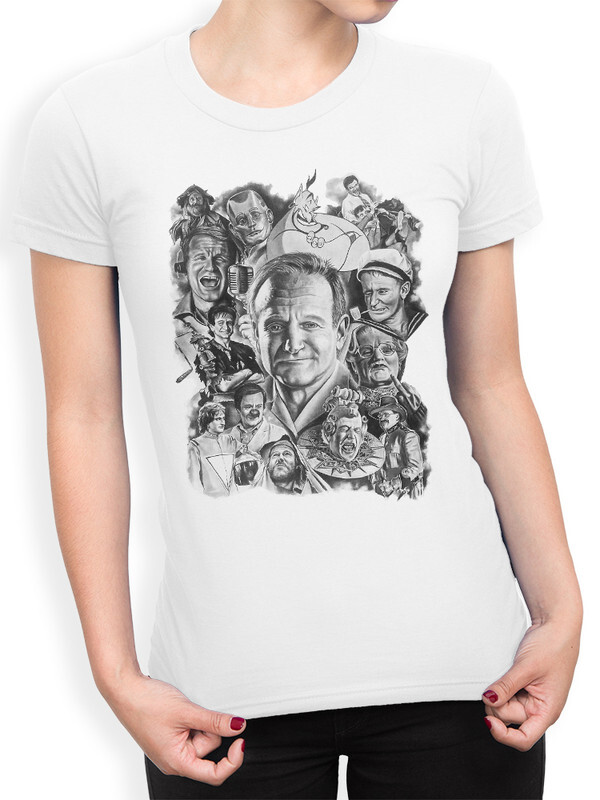 

Футболка женская DreamShirts Studio Робин Уильямс 320-robin-1 белая M, Белый, Робин Уильямс 320-robin-1