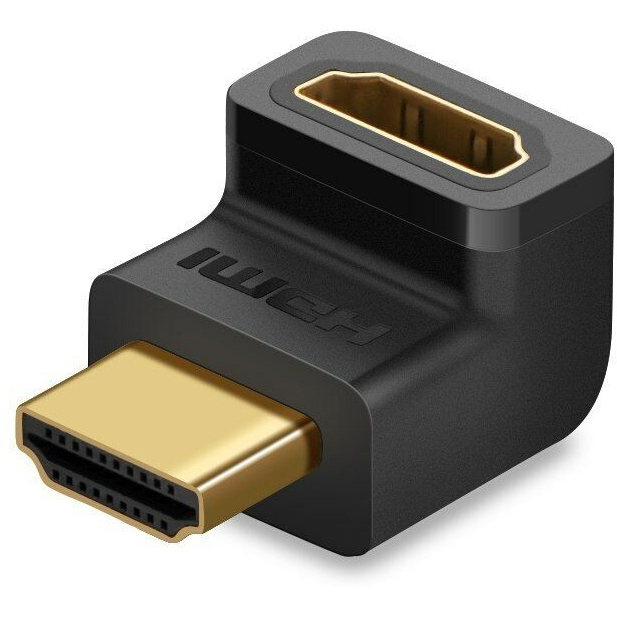 Переходник угловой Ugreen HD112 (20110) HDMI Male To Female Angled Up Adapter (вверх) чёрн