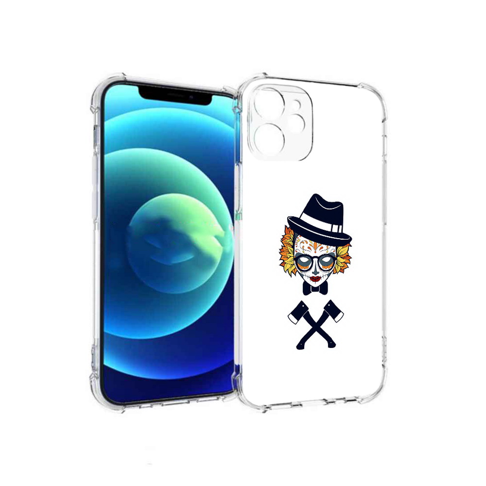 

Чехол MyPads Tocco для Apple iPhone 12 mini девушка в маске с топорами рисунок, Прозрачный, Tocco