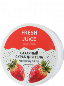 фото Сахарный скраб для тела fresh juice superfood strawberry & chia 225 мл