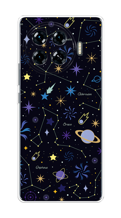 

Чехол на Tecno Spark 20 Pro Plus "Цветной космос", Желтый, 305050-1
