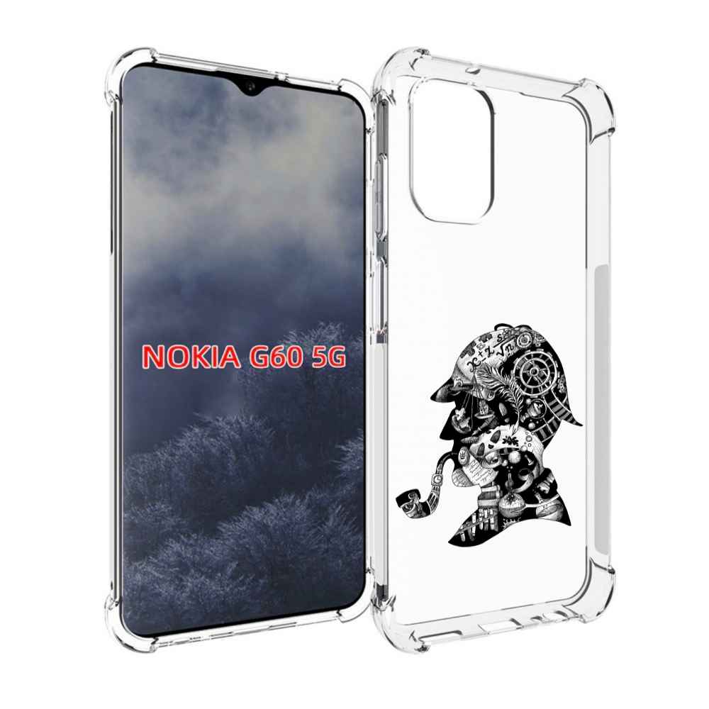 

Чехол MyPads мужчина с трубкой абстракция для Nokia G60 5G, Прозрачный, Tocco