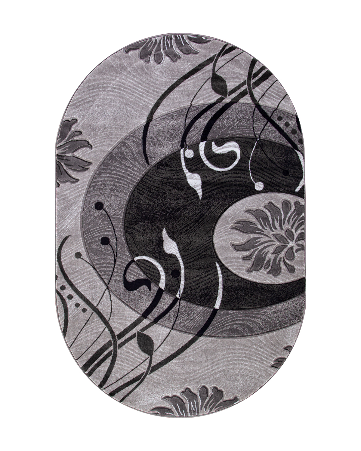 

Ковёр Merinos Mega Carving 150x230 овальный серый 4780