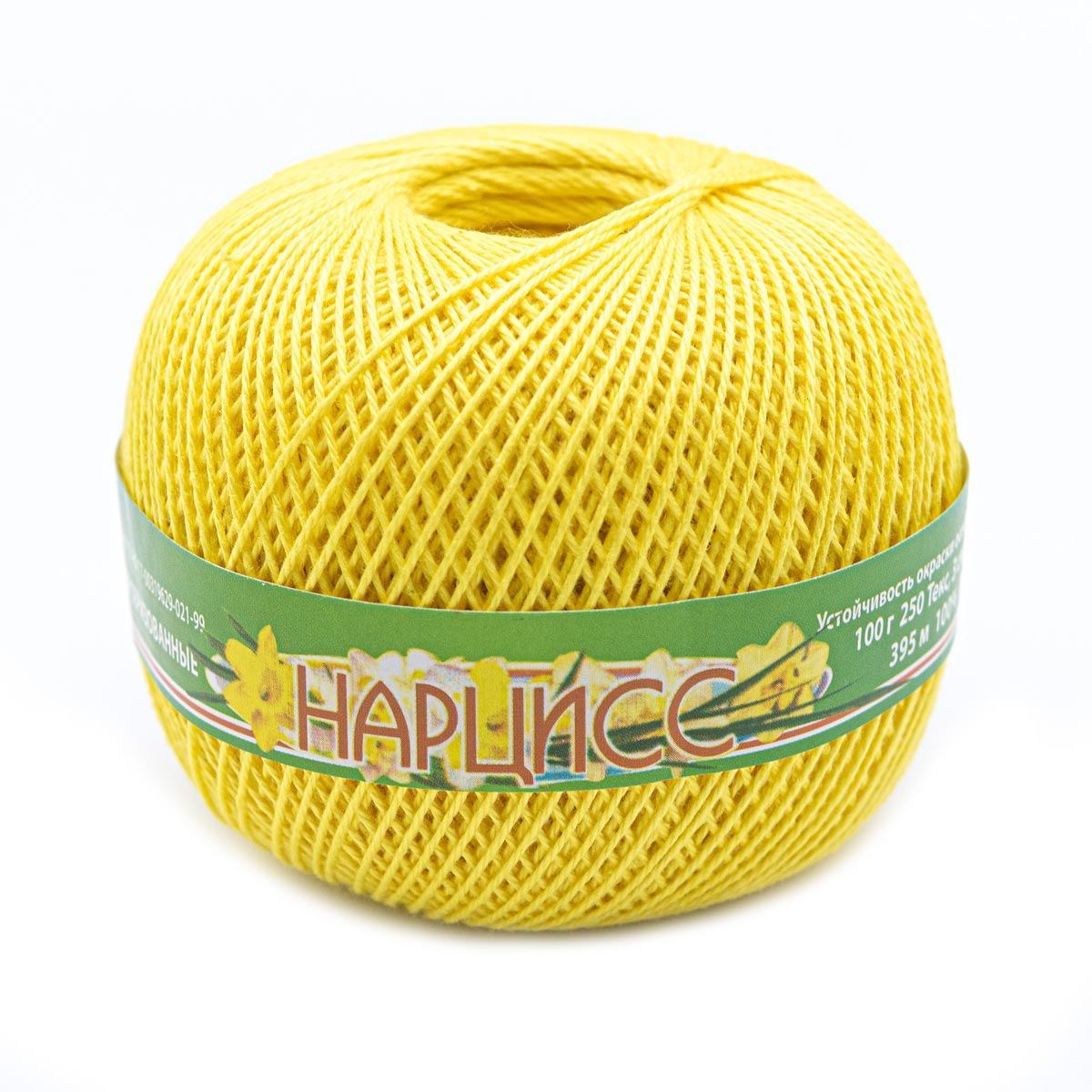 

Нитки ПНК им. Кирова Нарцисс 100 г, 395 м (100% хлопок) (0204 лимонный), 6 мотков, Нарцисс