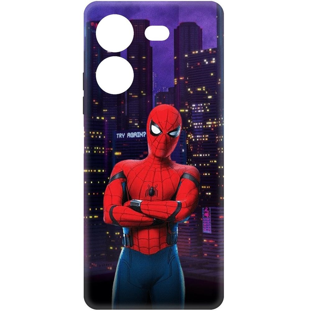 

Чехол-накладка Krutoff Soft Case Человек-Паук. На крыше для TECNO Pova 5 Pro черный