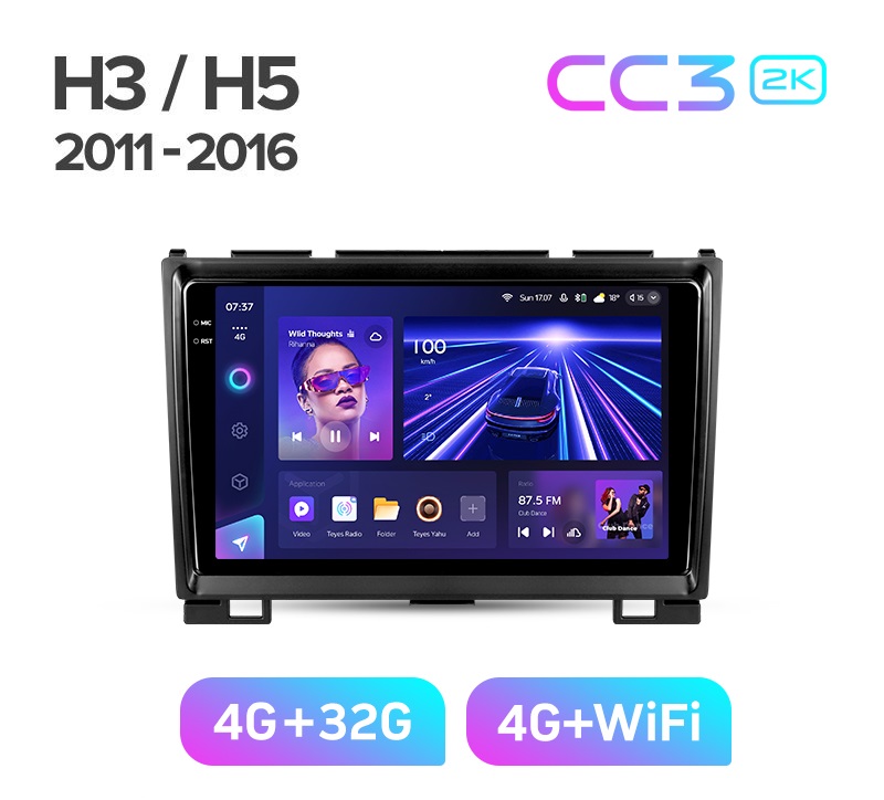 Магнитола TEYES HAVAL HOVER GREAT WALL H3-H5 2011-2016 г CC3 2K 432ГБ 3849000₽