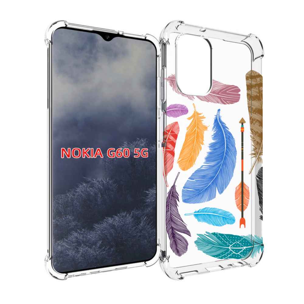

Чехол MyPads разноцветные перья для Nokia G60 5G, Прозрачный, Tocco